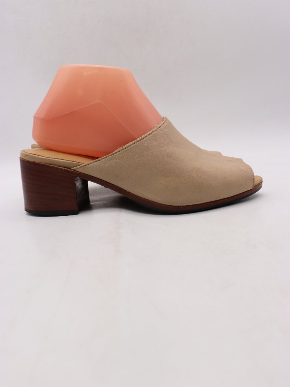 Adelante Mules Women's Size 7.5 Brown Leather Casual Slip On Block Heel

+++ P